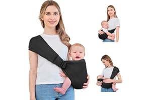 Ocanoiy Baby Sling Carrier, Baby Carrier Newborn to Toddler, Mesh Toddler Carrier, Lightweight Breathable Summer Baby Wraps Carrier, Baby Carriers One Size Fits All (Black)
