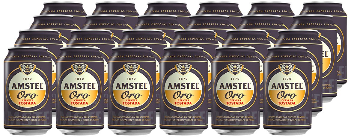 24 latas de cerveza Amstel Oro por 18,91€ (con recompensa de 8,13€)