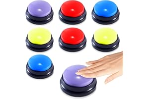 PQJSJDR 8 Pieces Voice Recording Button Dog Buttons for Communication Pet Training Buzzer Recordable Answer Buzzers Button Game Show Buzzers Funny Gift for Family Study Office Home Trivia Nights