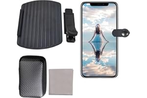 CREATIVECHEF Smartphone Camera Mirror Reflection Clip Kit, 2023 Portable Adjustable Phone Camera Mirror Reflection for Outdoor Travel and Pro Photography, Mirror Reflection for All Phone (Balck)