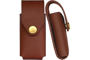 American Bench Craft Leather Multitool Sheath fits Leatherman Wingman, Sidekick, Reber, Rev, Fuse | Riveted Leatherman Case for Belt | Premium Full Grain Leather Sheath/Holster with Brass Snap - Brown