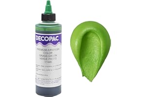 DecoPac Grass Green Food Coloring, 8 Fl Oz Airbrush Food Color, Edible Airbrush For Cake Decorating, Cookie Airbrush Coloring, Food Airbrush Kit Add-on, Airbrushes For Cake Decorating 8Fl Oz (Pack of 1)