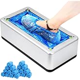 Automatic Shoe Cover Dispenser with 200 Disposable Non-Slip Shoe Covers Fits US Size 5-11 Hands-Free No Bending, for Home Office Lab Factory Cleanroom