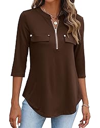 Halife Dressy Tops for Women Three Quarter Sleeve