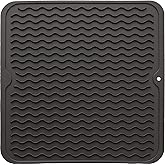 MicoYang Silicone Dish Drying Mat for Multiple Usage,Easy clean,Eco-friendly,Heat-resistant Silicone Mat for Kitchen Counter or Sink,Refrigerator or Drawer liner Coffee M 12 inches x 12 inches