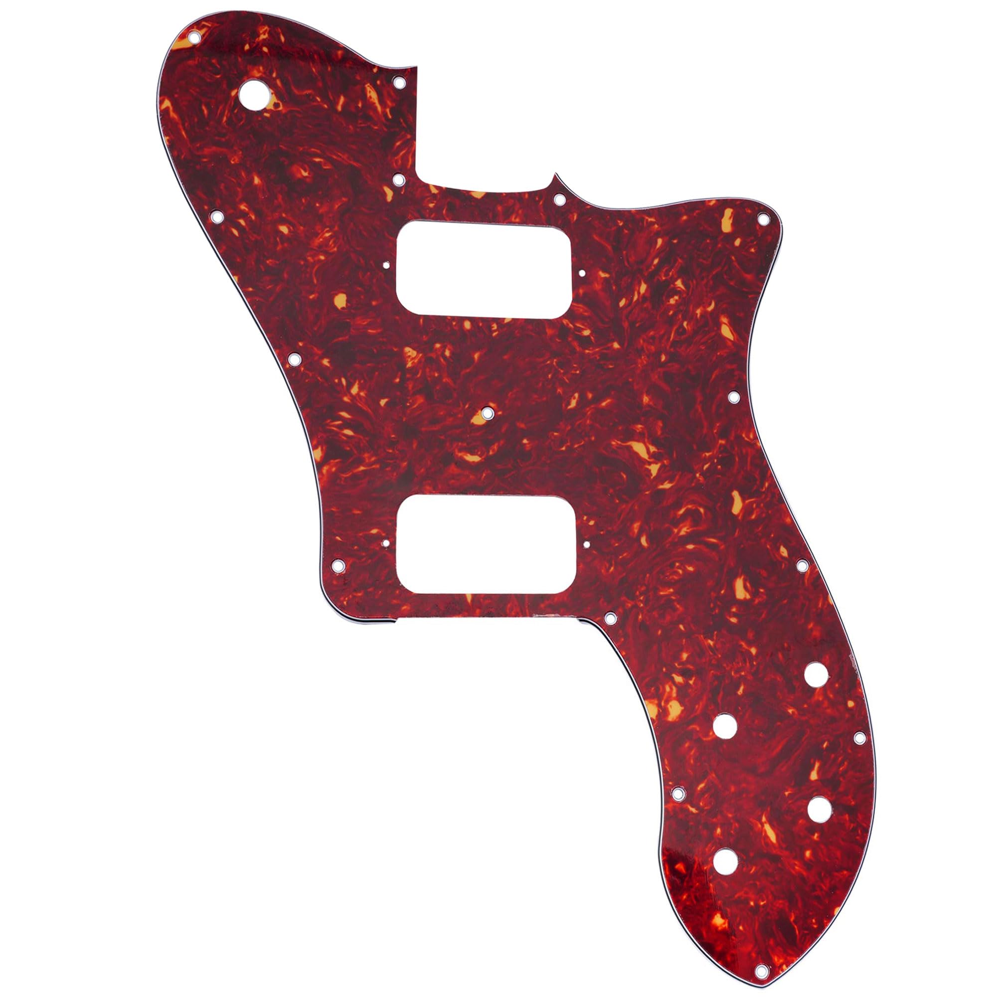 Musiclily Pro 15 Holes Uncovered HH Guitar Pickguard for Mexico Fender 72 Tele Deluxe Style Electric Guitar, 4ply Vintage Tortoise