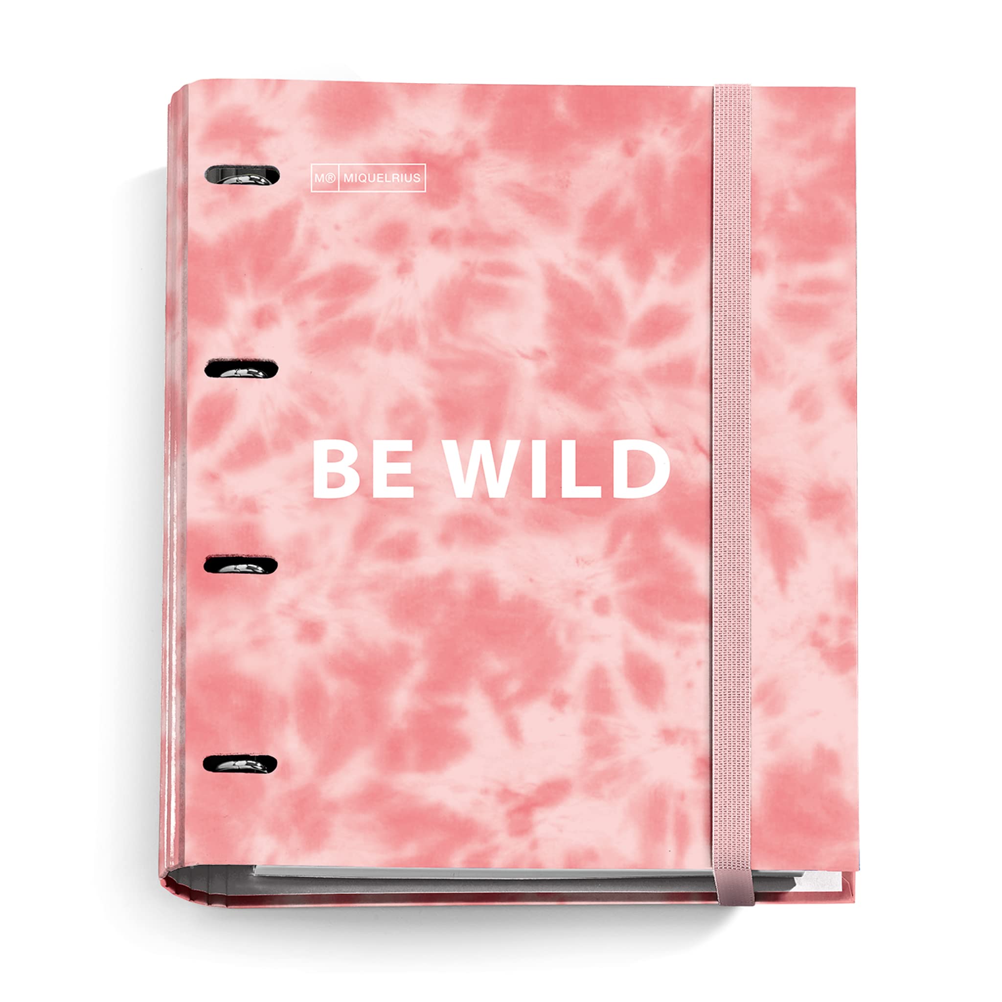 Miquelrius - Carpebloc Tie Dye - 4 Ring Binder + Replacement 100 Sheets A4 Squared 5 mm Paper 90 g Pink