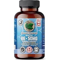 Pure Lab Vitamins | Slow Release Bioactive Vitamin B6 50mg | 60 Capsules | Vitamin B6 for Pregnancy Nausea Relief | P5P Pyrid