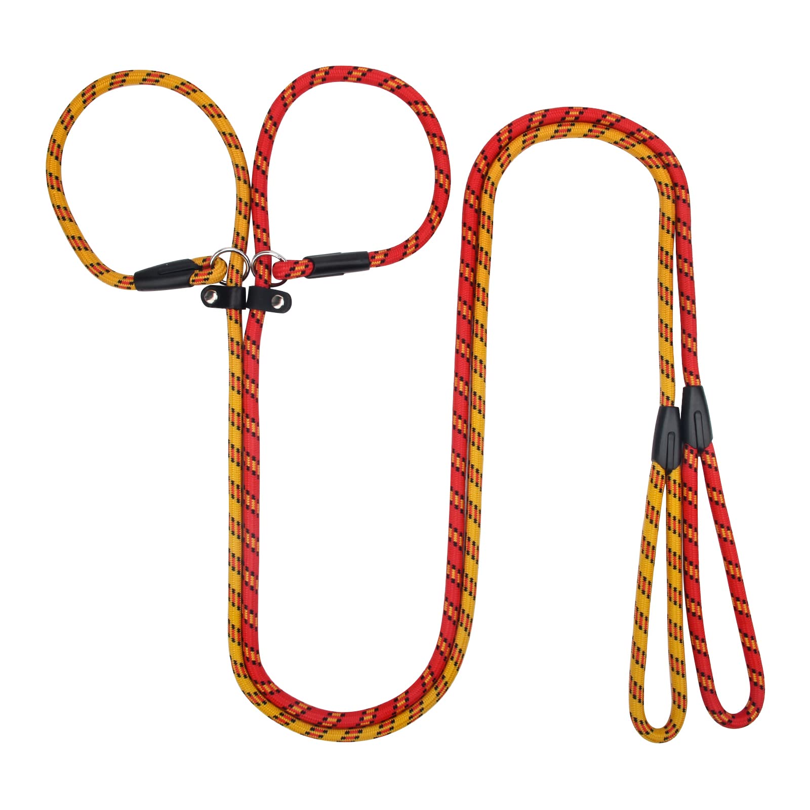 Zhichengbosi 2 PCS Adjustable Dog Leash Nylon Training Lead Leash Durable, Soft For Dogs 10-80 lbs (red+yellow)