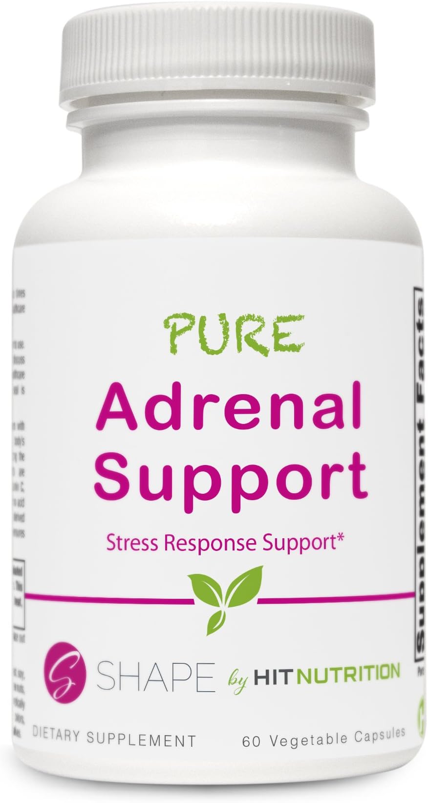 HIT Shape Pure Adrenal Support Supplement, Stress Response System, 60 Count