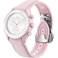 REBANDACE Strap for Omega x Swatch MoonSwatch Watch, 20mm Folding Buckle Band Compatible, Curved No Gap Replacement Strap for Men & Women