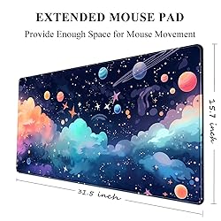 Kawaii Pastel Cosmos Desk Mat Cute Aesthetic Galaxy