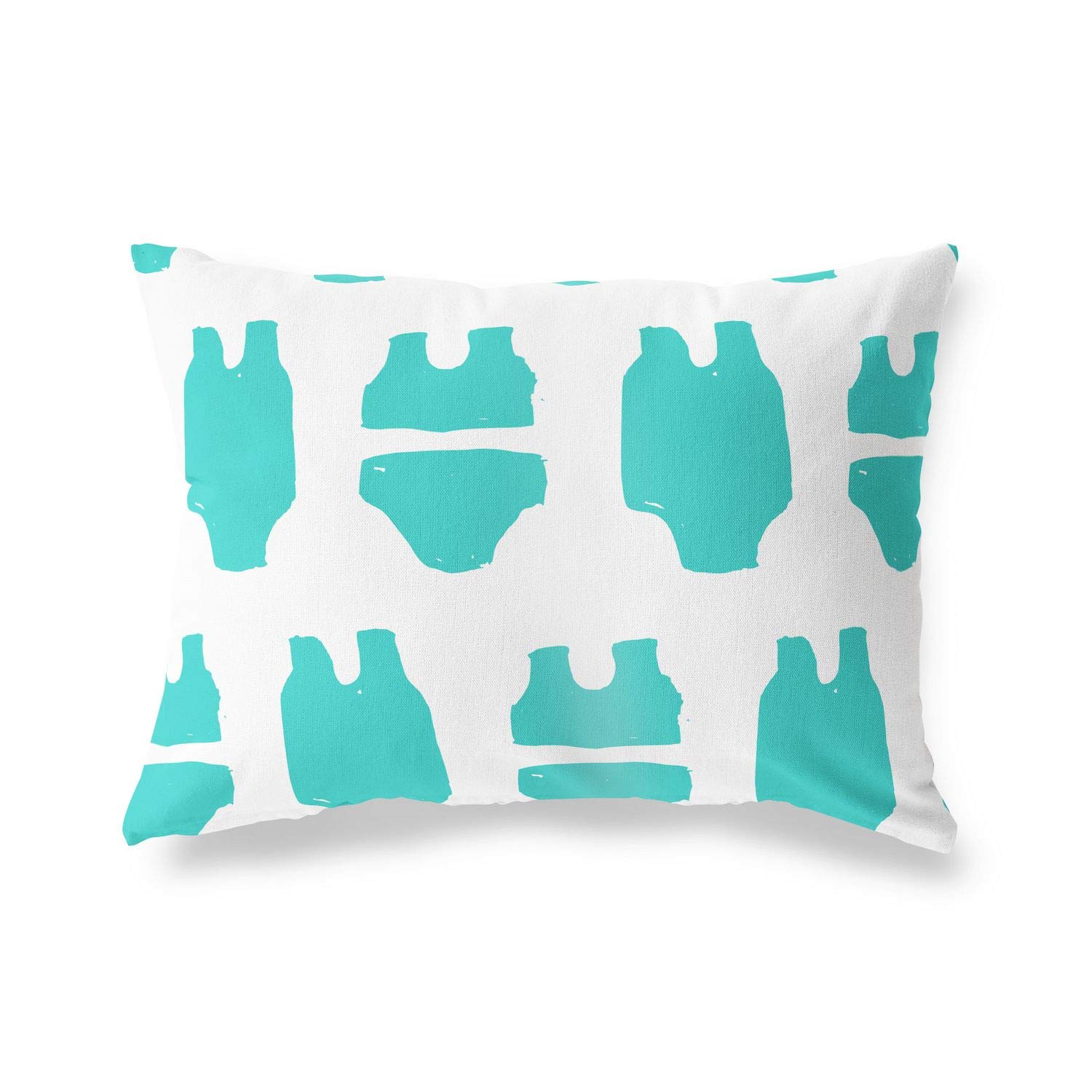 BonaMaison Decorative Cushion Cover, Turquoise-White Throw Pillow Covers, Home Decorative Pillowcases for Livingroom, Sofa, Bedroom, Size: 45X60 Cm - Designed and Manufactured in Turkey