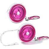 WORKPRO Soft Tape Measure, 60" Retractable Body Measuring Tape, Pink 2-Pack | 60in/150cm Dual-Sided, Auto-Lock, One-Click Retraction, Aluminum Carabiner, for Body Measuring, Sewing, Tailoring &amp; Crafts