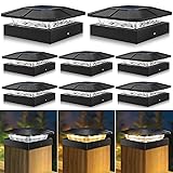 Peasur 4x4in Solar Post Cap Lights Outdoor with 3