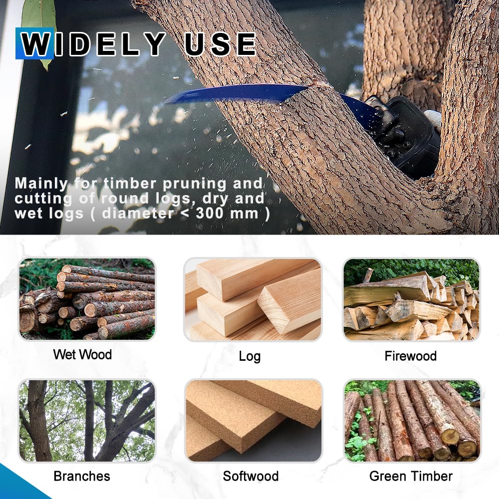 BRSCHNITT Säbelsägeblätter mit japanischen Zähnen 380mm*2+300mm*2 - Bogenkante Säbelsägeblätter für Holz 380mm*2+300mm*2, 6 TPI zum Beschneiden von Bäumen, Holzschneiden 7