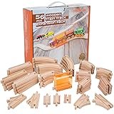 56 Piece Wooden Train Track Expansion Pack with