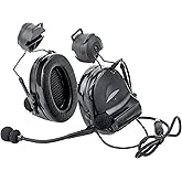 GLECTICAL Comta II Tactical Headset with mic, Airsoft Wargame Headset Sponge Ear Pads with ARC Rail Adapter, without Noise Cancellation