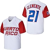 Youth #21 Roberto Clemente Puerto Rico World Game Classic Kids Baseball Jersey White Black Stitched