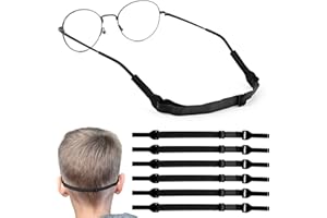 6PCS Adjustable Glasses Strap, No Tail Anti Slip Elastic Eyeglass Straps, Sports Eyewear Sunglass Strap for Men Women Kids