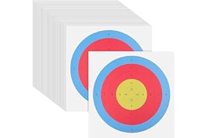 Ciieeo 50 Pcs Archery Paper Targets 40x40cm Full and Half Ring Shooting Targets for Backyard and Range