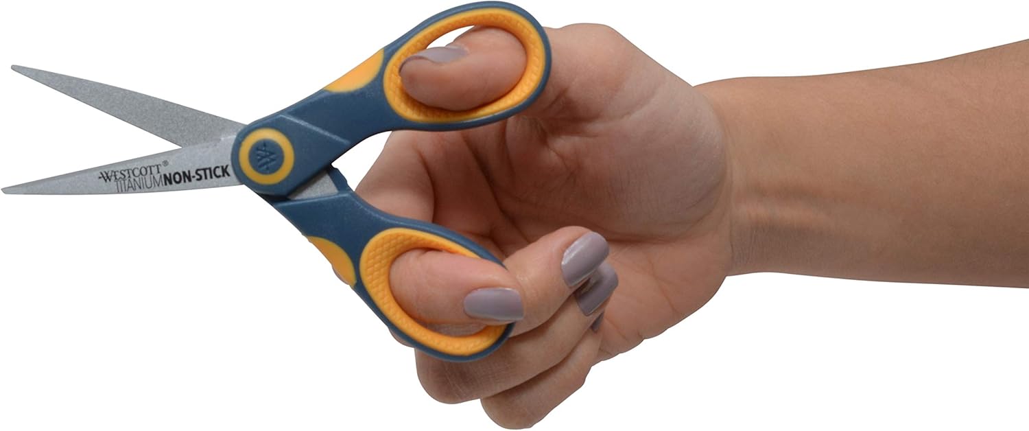 Westcott Titanium Bonded Non-Stick Scissors, 5" Straight : Tape Scissors : Office Products