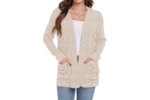 GRECERELLE Womens Long Sleeve Lightweight Open Front V-Neck Casual Cardigan Sweaters Outerwear with Pockets 2025, S-2XL
