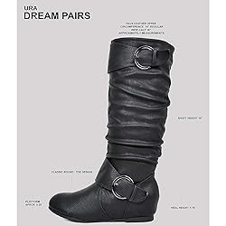 DREAM PAIRS Women's Knee High Low Hidden Wedge