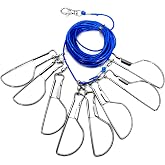 CONSIO 16 ft Fishing Stringer Fish Stringer Holder for Caught Fish 8, Stainless Steel Swivels Snaps Lock and Heavy Duty Ground Spike, Stringers Trout Fishing Gear for Trout Bass Salmon Walleye