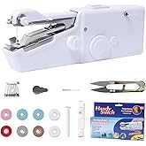 ALIBBON Handheld Sewing Machine for Beginners Portable Electric Mini Sewing Machine with Accessory Kit Small Hand Stitching Machine for DIY Clothes Home Travel Sewing Kit for Adults (White)