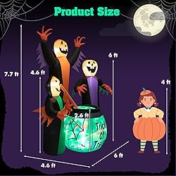 Tangkula 8 FT Inflatable Halloween Witches Holding