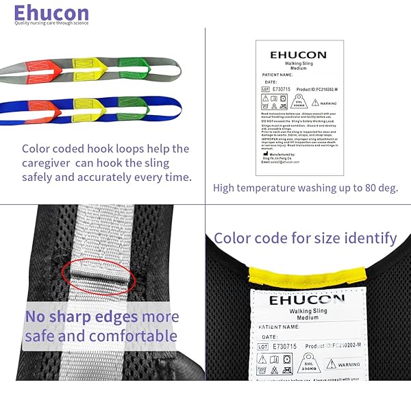 EHUCON PATIENT LIFT WALKING SLING, PELVIC PADDED 500LBS SAFETY LOADING WEIGHT,MEDICAL HOIST STANDING AIDS FOR AMBULATING SUPPORT TRAINING (EXTRA LARGE)