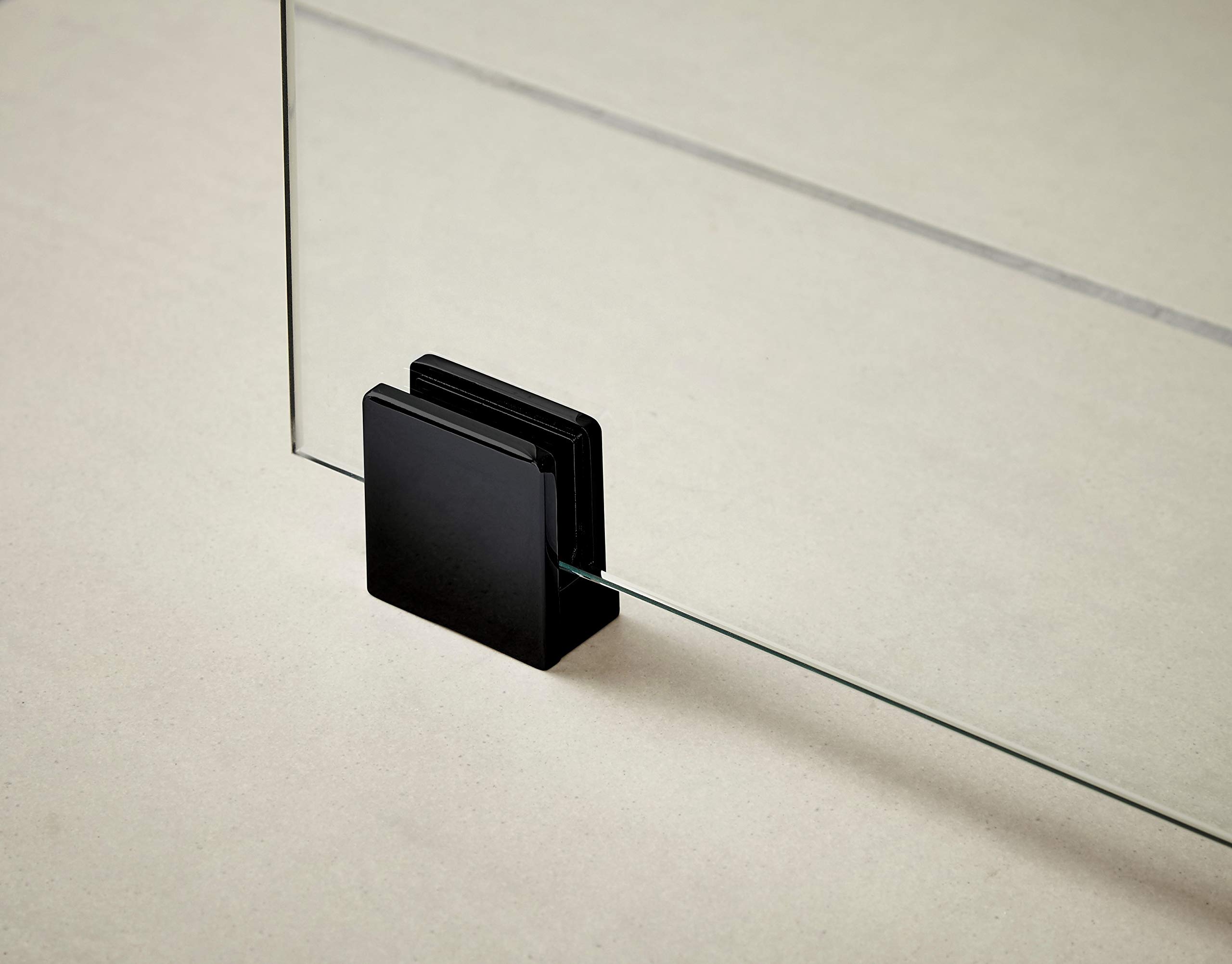 Nuie WRSF008 Extra Modern Bathroom Wetroom Screen Foot and Wall Bracket, 45mm, Matt, Satin Black