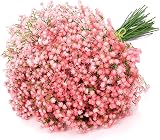 Uhky 6 Pcs Artificial Baby Breath Gypsophila Flowers Pink Real Touch