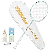 MBFISH Badminton Racket Set with 1 Carbon Fiber