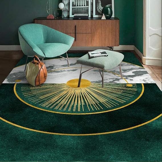 Living Room Rug Mat Modern Minimalist Carpet Light Green Geometric