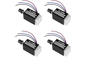 HHXS 4 PCS DC Motor Speed Controller Universal 12V 24V Electronic Stepless Speed & Brightness Regulator Switch with Heat Sink for Car Truck Fan Heater Evaporator Defroster and Bulb Control