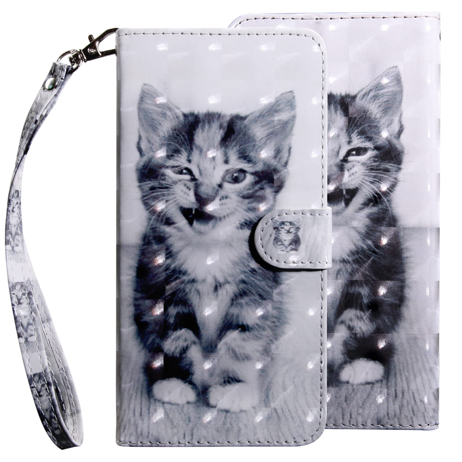 GLANDOTU Samsung Galaxy S20 FE/S20 FE 5G/S20 Lite Case Flip Wallet PU Leather Cover with Magnetic Button Standing Funstion Full-Body Protective Phone Cases - Smiley cat