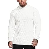 COOFANDY Mens Pullover Sweaters Fashion Diamond Knit Sweater Stylish Knitwear Lightweight Jumper