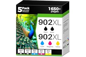 （5-Pack 902XL Ink Cartridges Combo Pack Compatible for HP 902 XL Ink Cartridges Work with HP Officejet Pro 6978 6960 6962 696