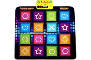 PlayRoute Shape & Twist Dance Mat | 3 Fun Educational Shape Games Mat for Kids Ages 4-8 | Electronic Gift Toy for Girls & Boys Ages 4 5 6 7 8 Years Old | Brain & Memory STEM Toy for Kids