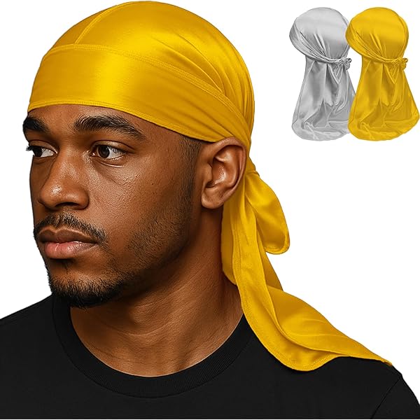 3PCS Silky Durags Men Waves, Doo Rag Compression Caps for