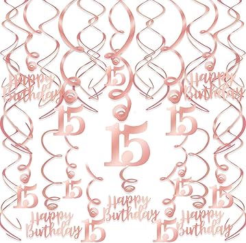 Howaf Or Rose 15 Ans Anniversaire Decorations Pour Fille Or Rose 15 Anniversaire Hanging Swirl Decorations Guirlande Happy Birthday 15 Anniversaire Suspendus Tourbillons Decoration Amazon Fr Jeux Et Jouets Howaf Or Rose 15 Ans Anniversaire Decorations Pour Fille Or Rose 15 Anniversaire Hanging Swirl Decorations Guirlande Happy Birthday 15 Anniversaire Suspendus Tourbillons Decoration Amazon Fr Jeux Et Jouets