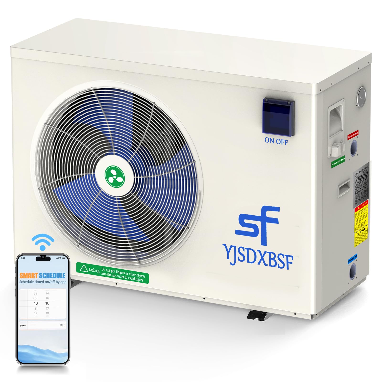 Photo 1 of ***USED, MISSING PARTS, MINOR DAMAGE, UNTESTED ***12,000 Gallon Electric Pool Heater, Suitable for Above Ground Pool Heaters, 50,000 BTU Pool Heat Pump, Supports WiFi Timer, Dual-Mode Heating and Cooling Pool Heater, 220V-240V