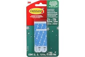 Command Outdoor Refill Strips Variety Pack [Removable]: 4 Medium and 4 Large Strips (White)