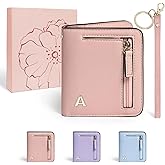 COSHAYSOO Girls Wallet Wristlet Pink Valentines Birthday Gifts for Teen Girls 10-12 12-14 14-16 16-18, Personalized Initial RFID Wallets for Teenage Girls College Girl Monogrammed Gift Ideas Letter A