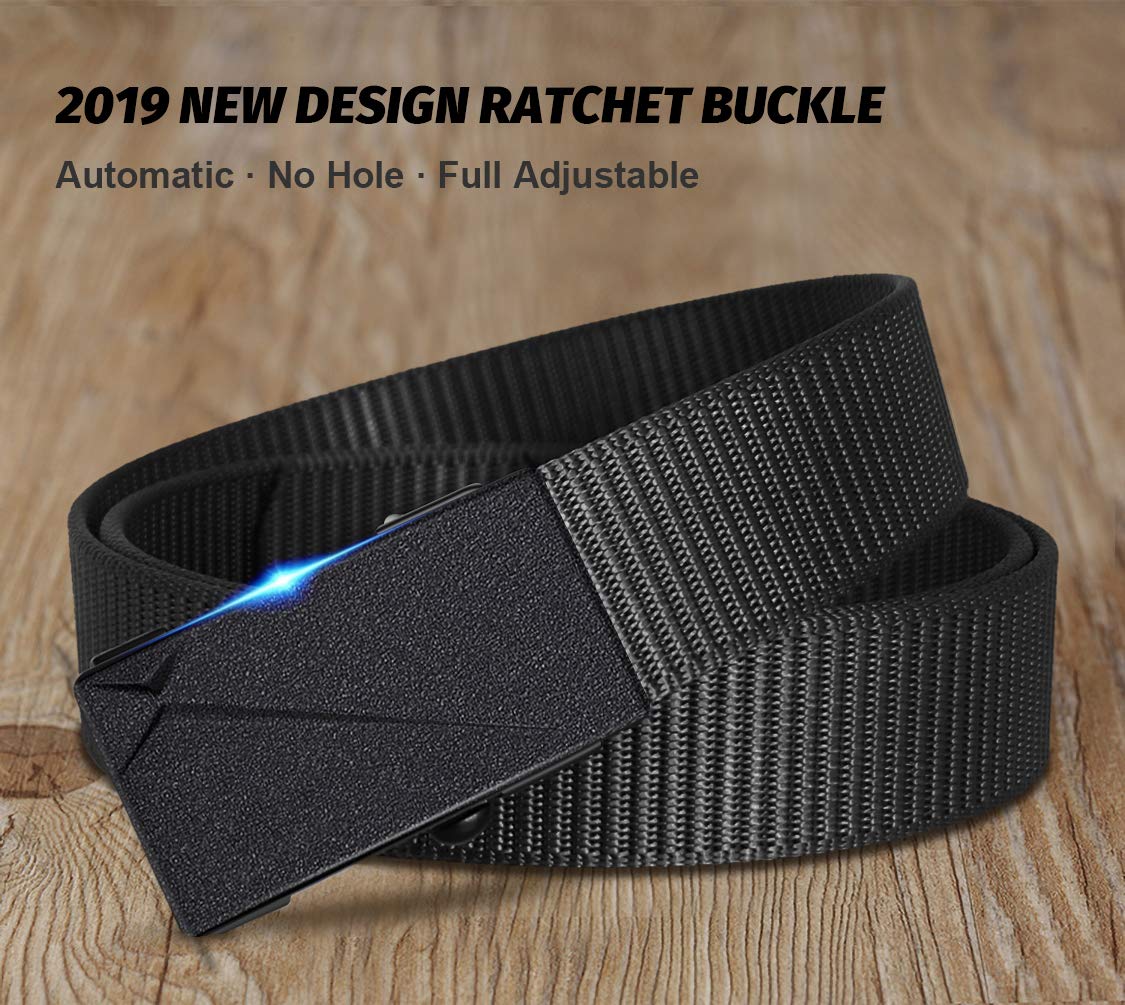 No Holes and Invisible Belt Tail  Belt for Men Fairwin Ratchet 