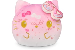 TeeTurtle Hello Kitty 50th Anniversary Reversible 4" Plushie - Pink - Officially Licensed Sanrio - Soft Special Edition Stuffed Animal