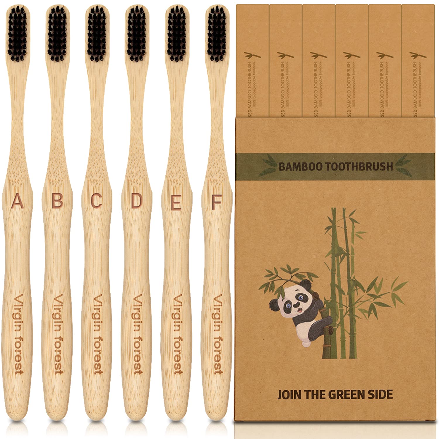 Bamboo Toothbrushes, Wooden Toothbrush, Ecological and 100% Biodegradable Tooth Brush