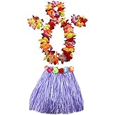 1 Set 40cm Kids Party Hawaii Dress Hula Grass Skirt - Double Layer Thickened Hawaii Skirt for Luau Party Decorations Supplies